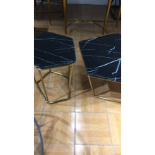 black glass stainless steel small side tables